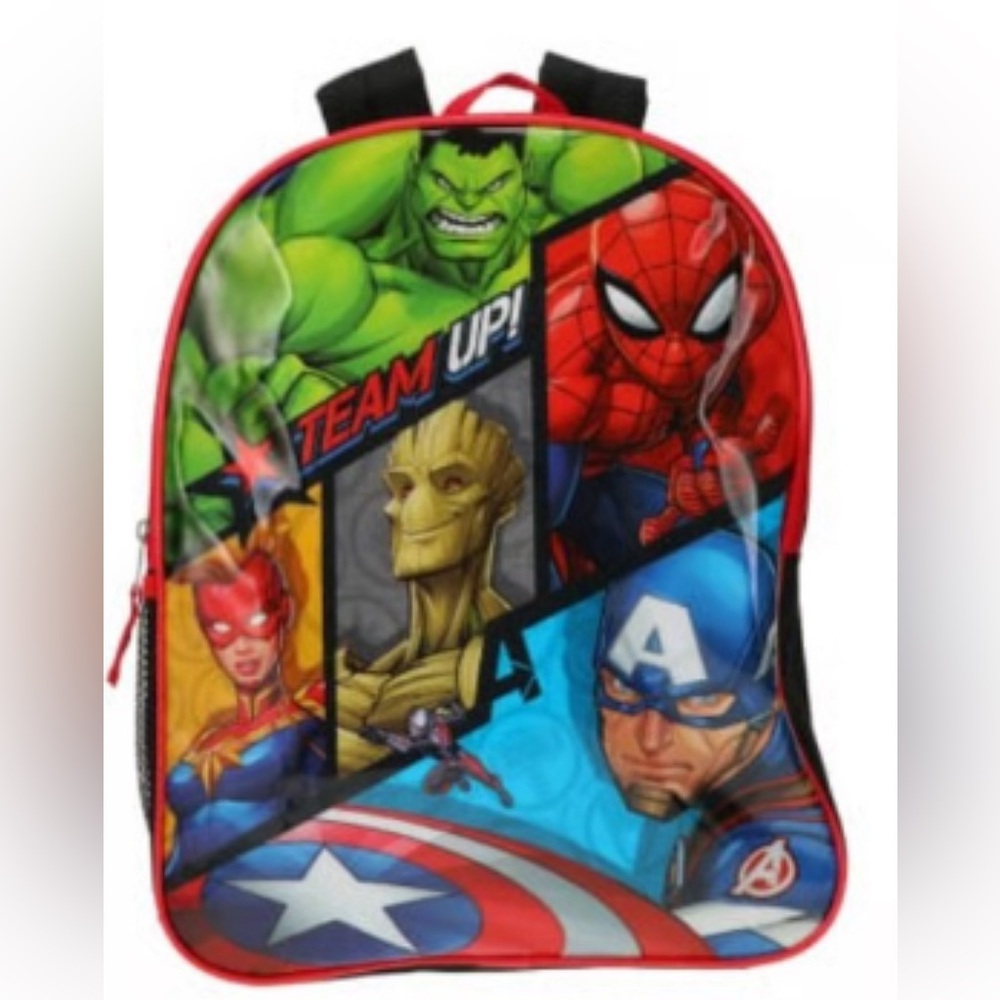 Kids marvel heros backpack, coloring book, crayons